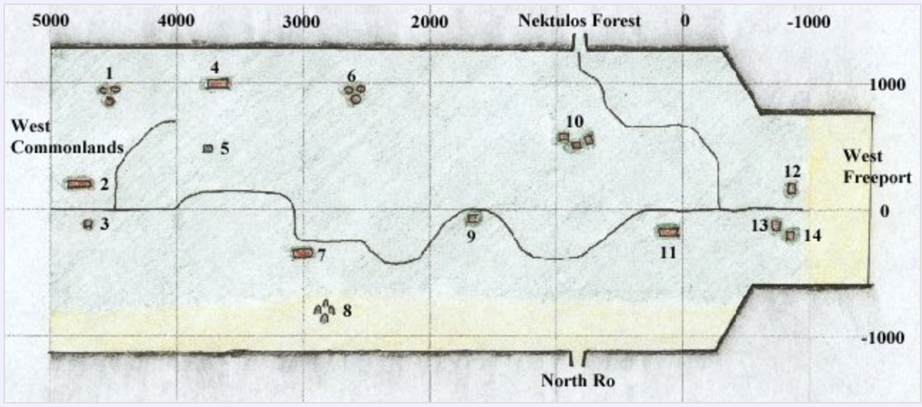 East Commonlands Map
